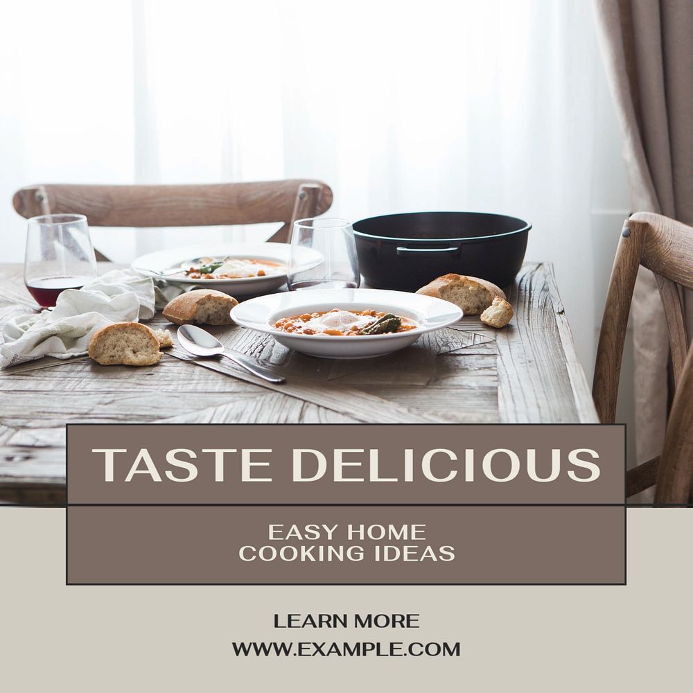 Taste delicious Instagram post template, editable text