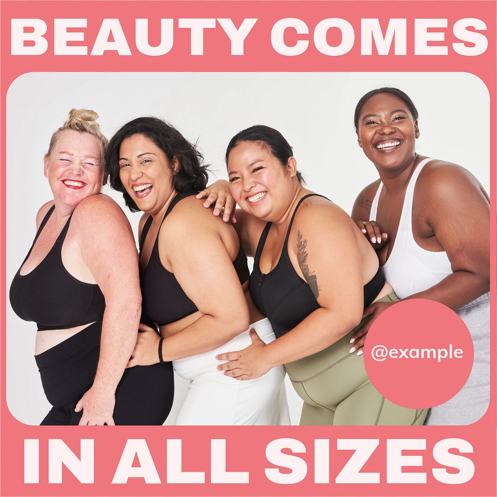 Beauty all sizes Instagram post template, editable text