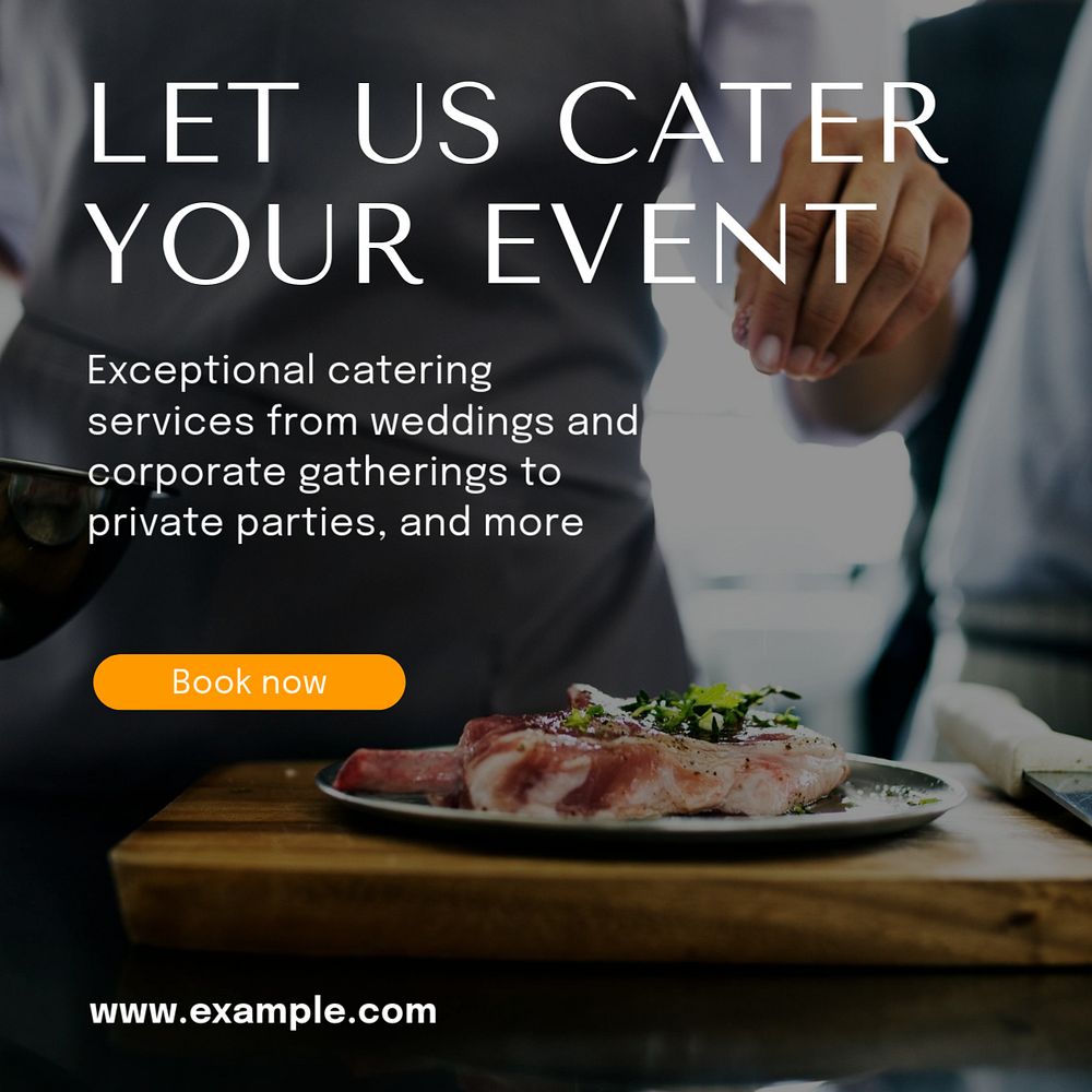 Cater service  Instagram post template, editable text