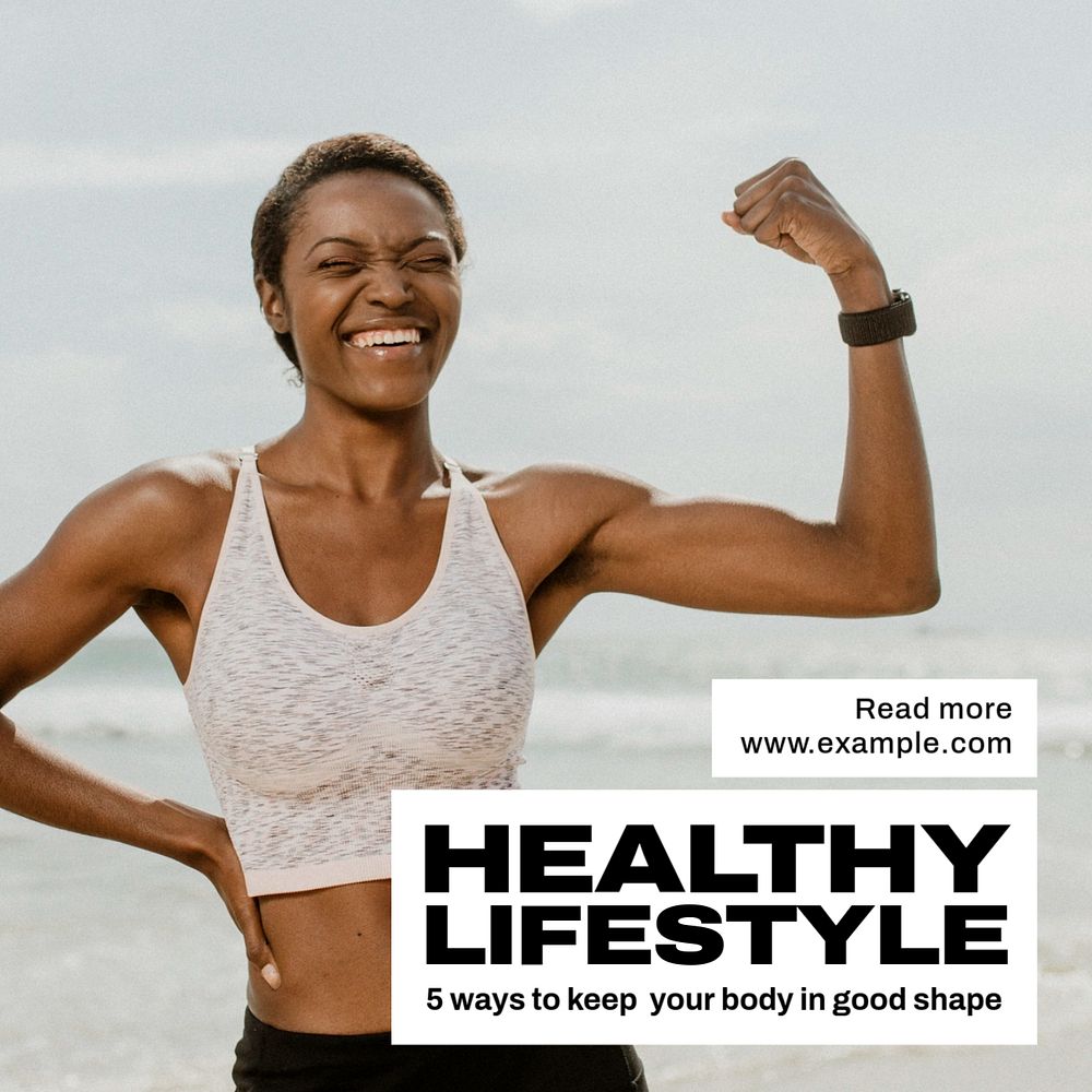 Healthy Lifestyle  Instagram post template, editable text