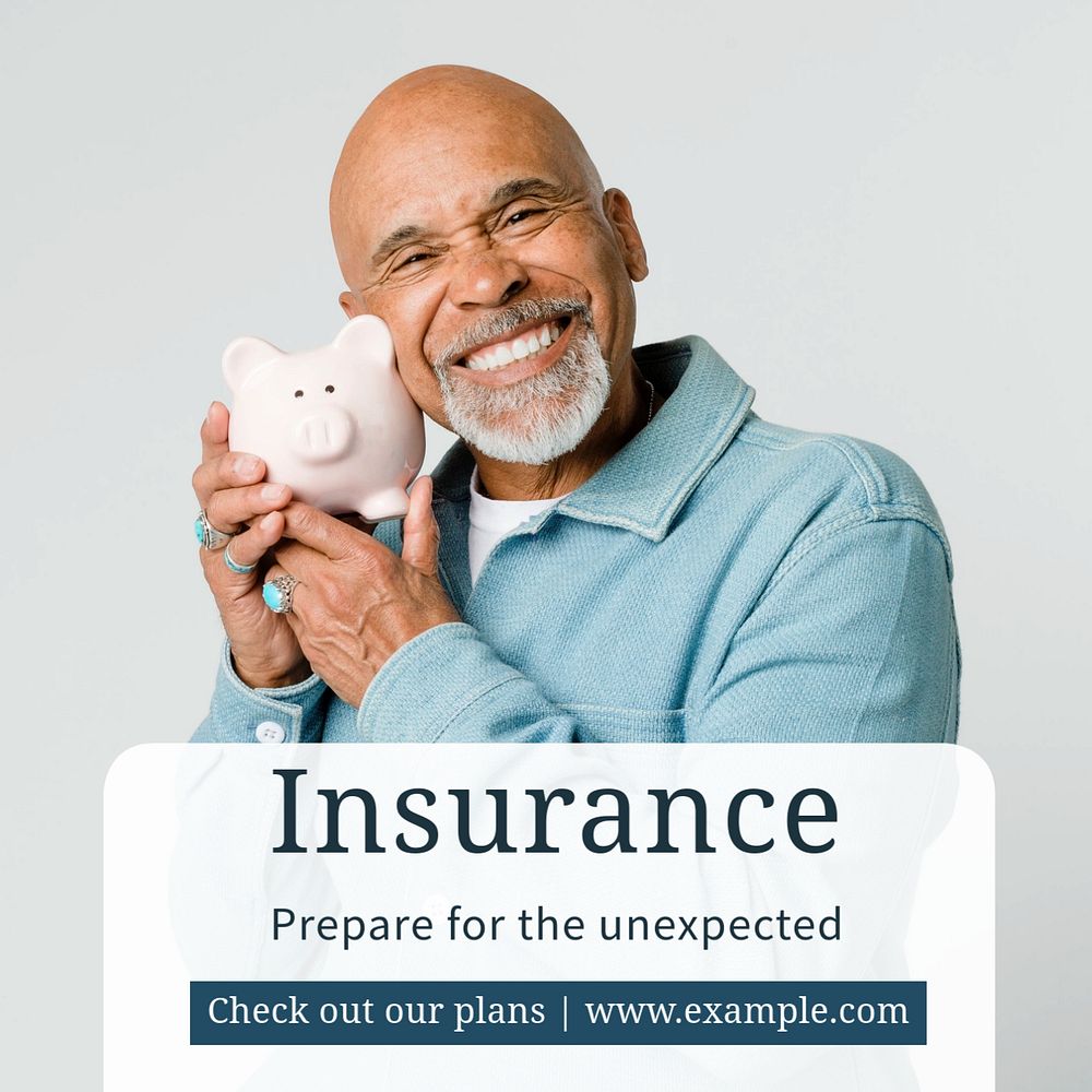 Insurance   Instagram post template, editable text