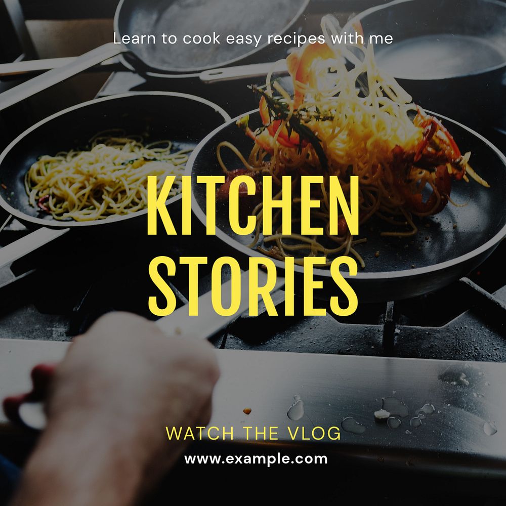 Kitchen stories Instagram post template, editable text