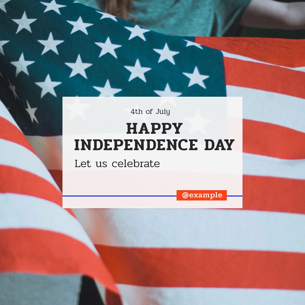 Independence Day Instagram post template, editable text