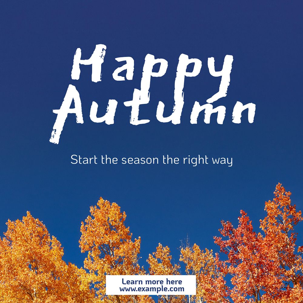 Happy autumn Instagram post template, editable text