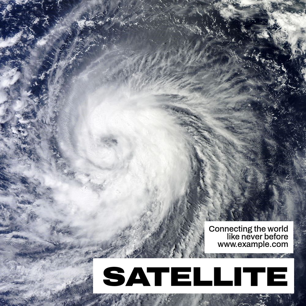 Satellite technology Instagram post template, editable text