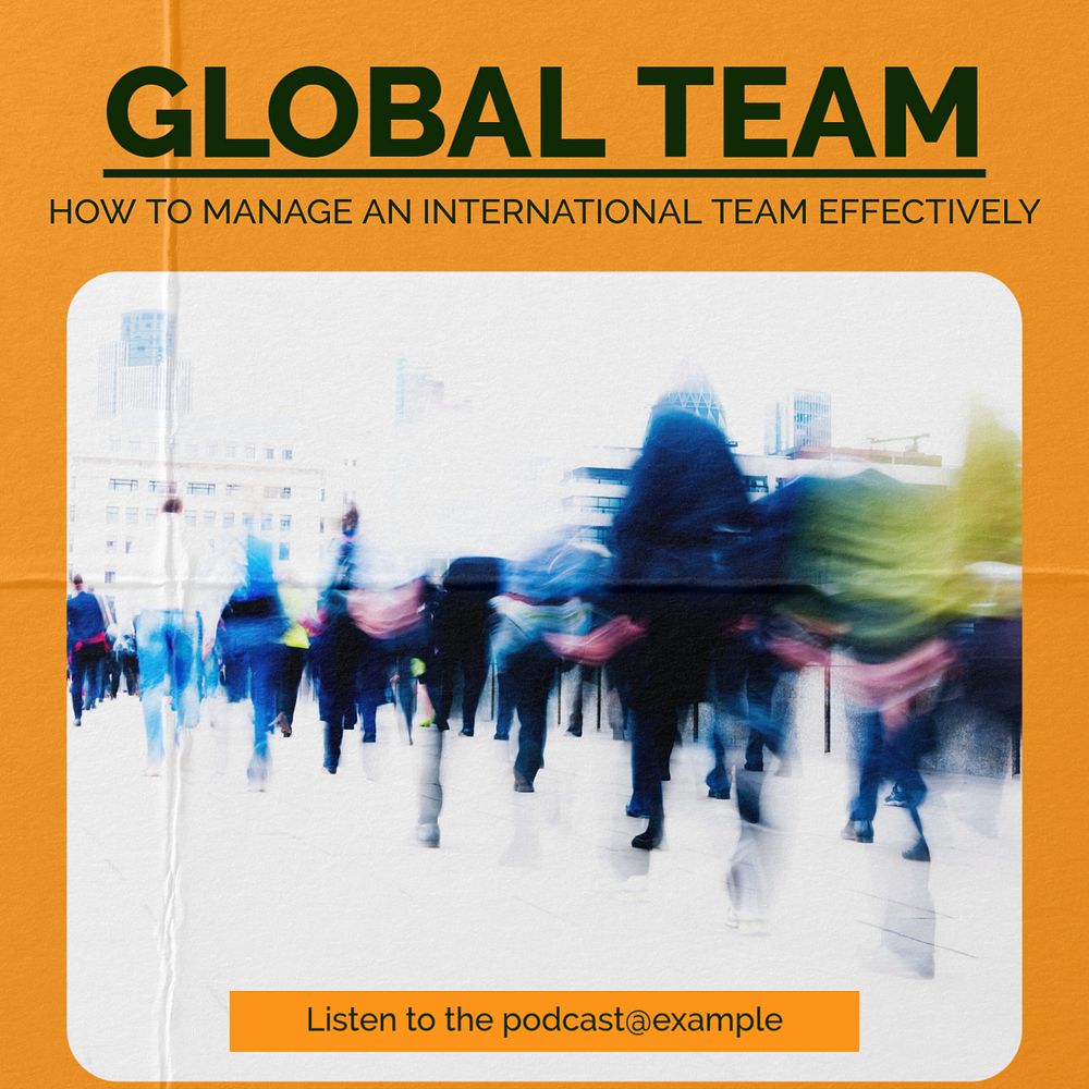 Global team Instagram post template, editable text