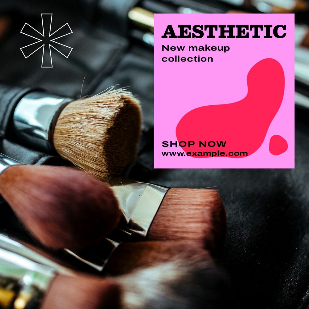 Aesthetic makeup Instagram post template, editable text