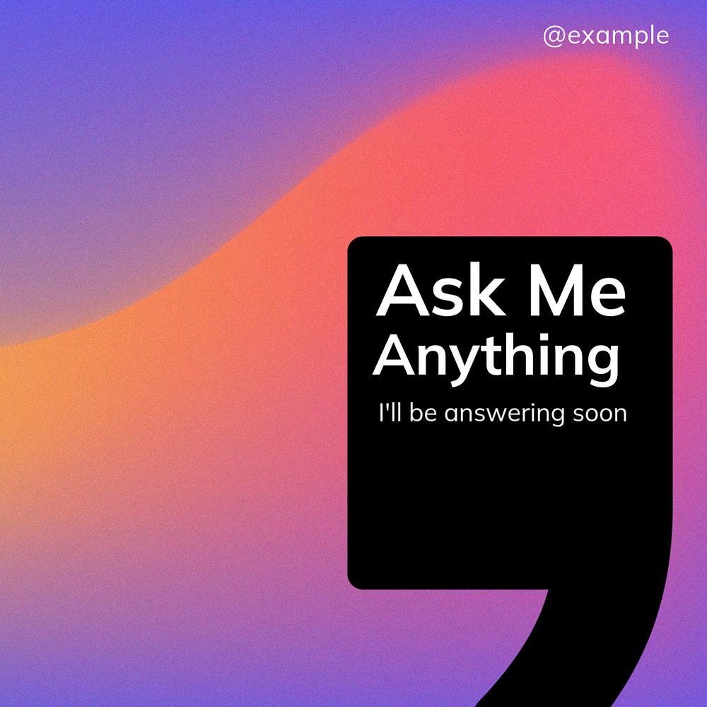 Ask me Instagram post template, editable text