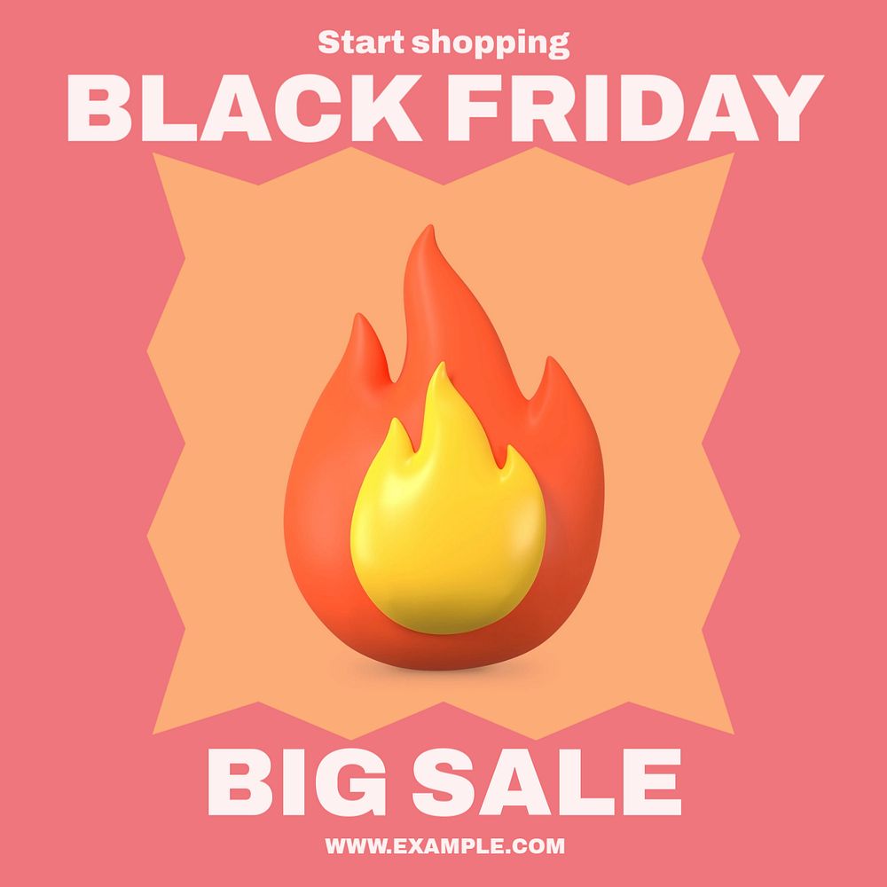 Black friday Instagram post template, editable text