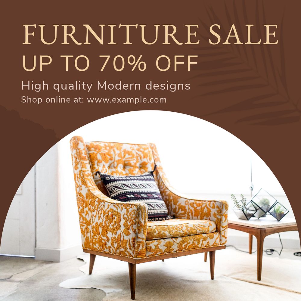 Furniture sale Instagram post template, editable text