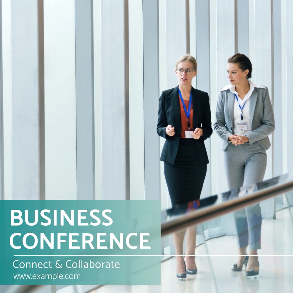 Business conference Instagram post template, editable text