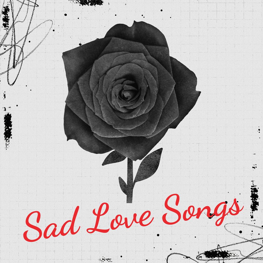 Sad love songs Instagram post template, editable text