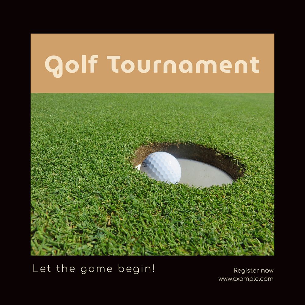 Golf tournament Instagram post template, editable text