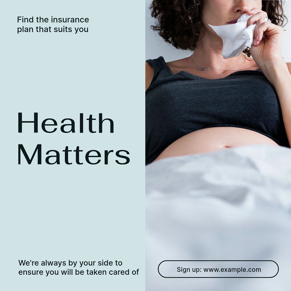 Insurance ads Instagram post template, editable text