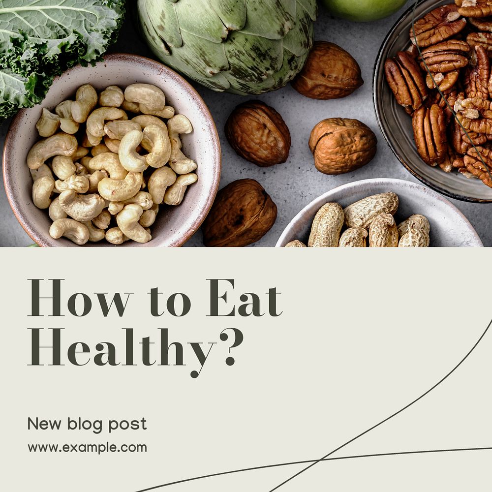 Healthy balanced diet Instagram post template, editable text