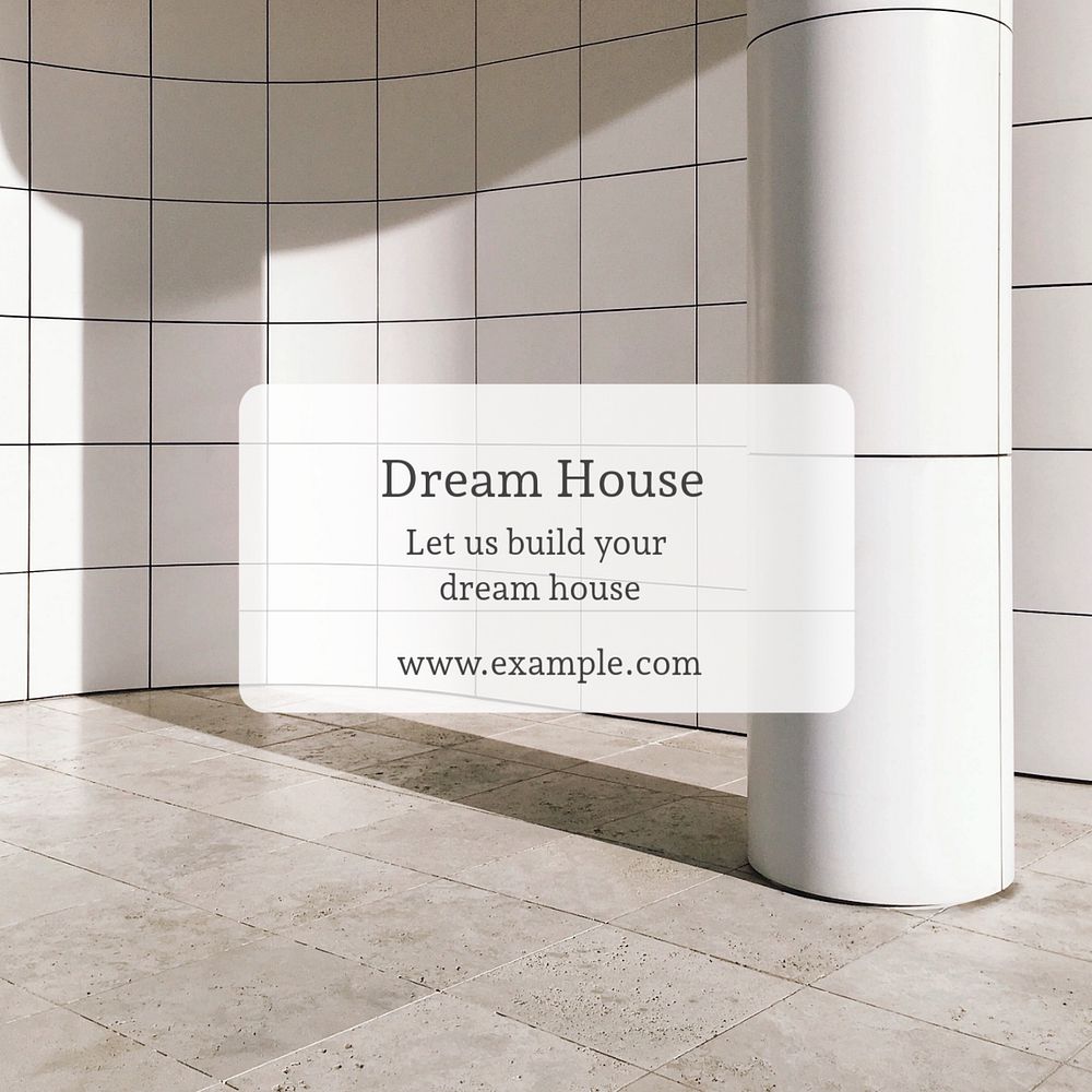 Dream house Instagram post template, editable text