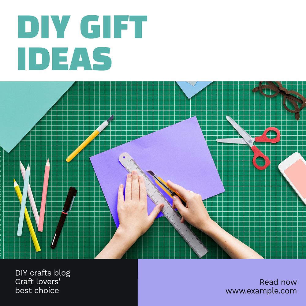 DIY Gift Ideas Instagram post template, editable text