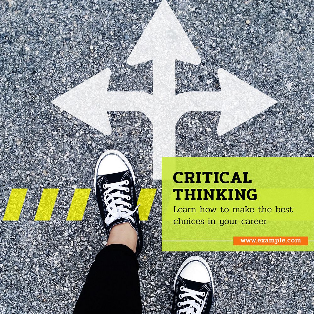 Critical thinking Instagram post template, editable text