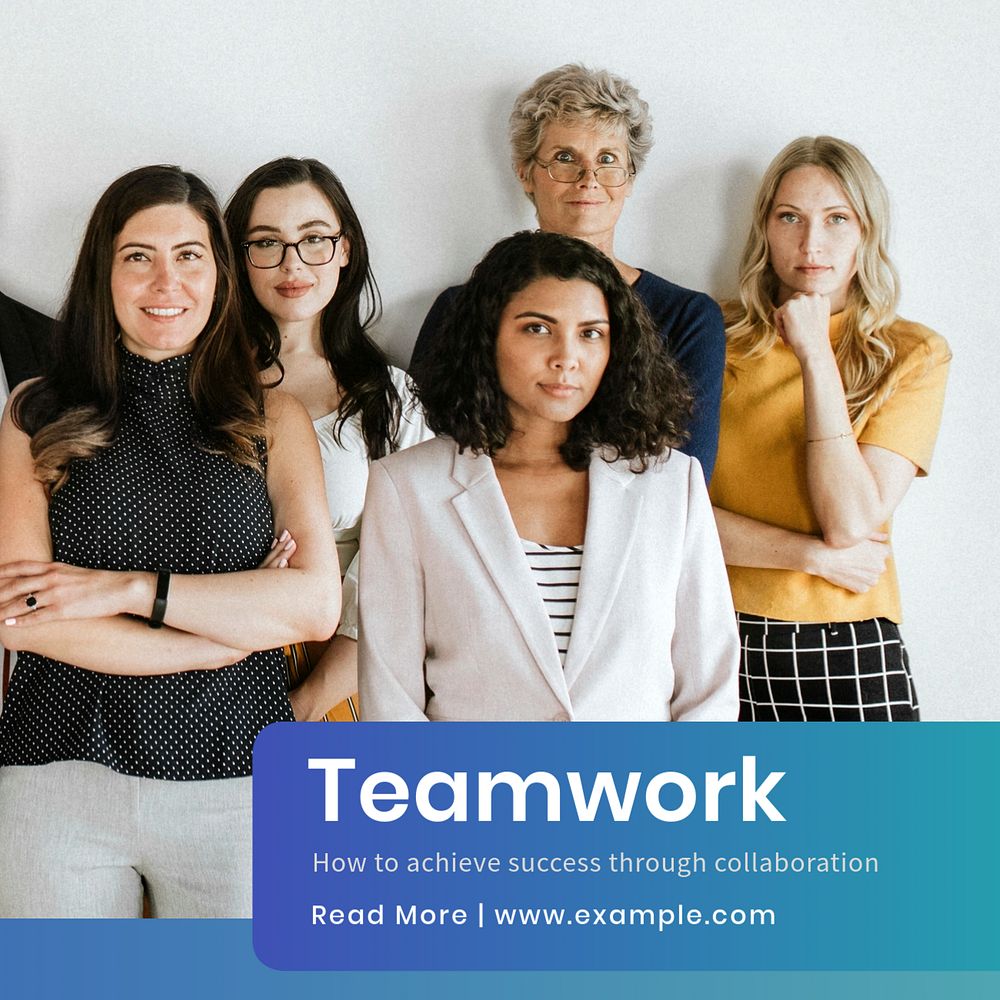 Teamwork Instagram post template, editable text