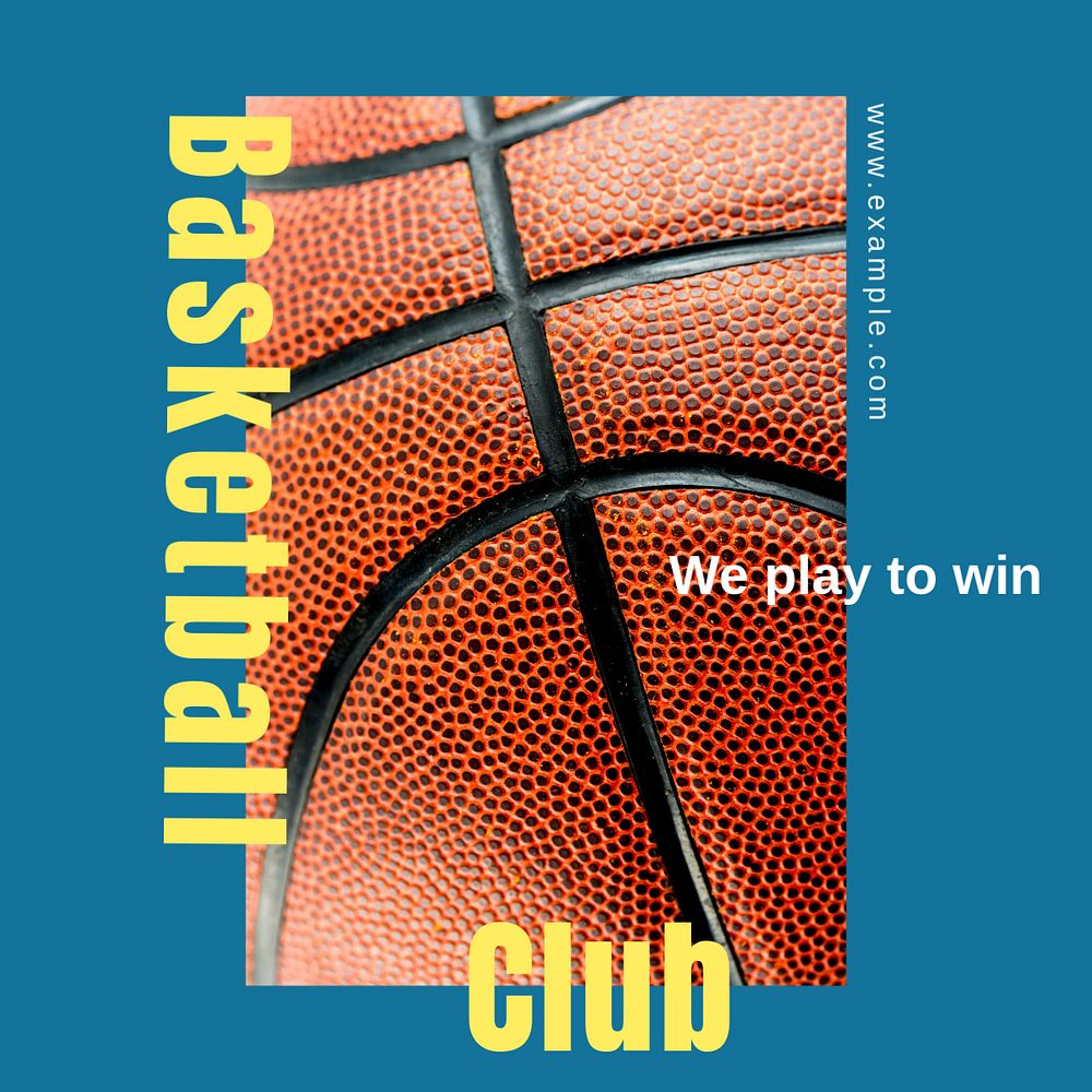 Basketball club Instagram post template, editable text