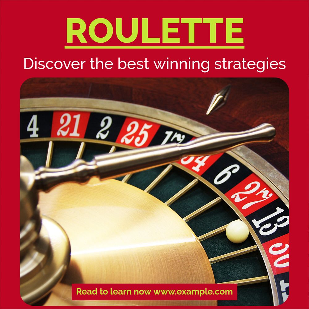 Roulette Instagram post template, editable text