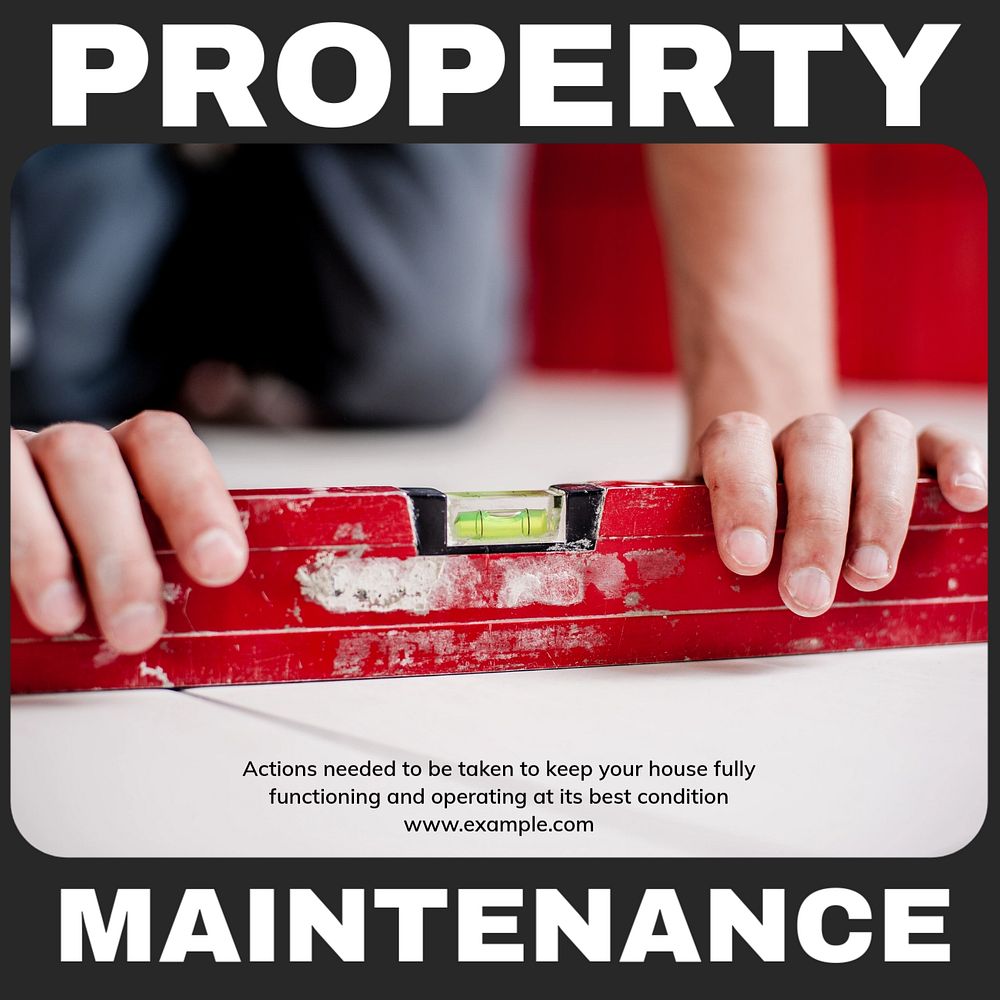 Property maintenance Instagram post template, editable text