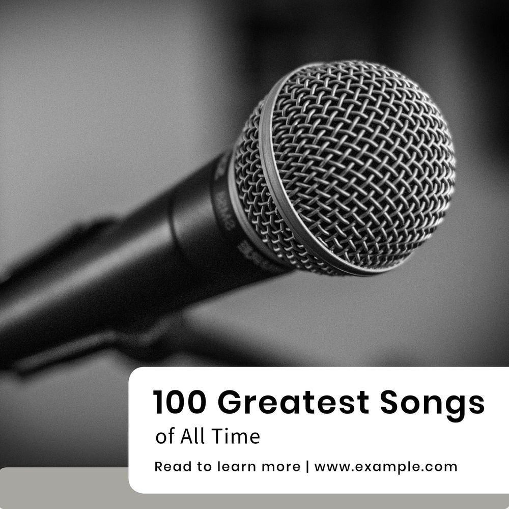 Greatest songs Instagram post template, editable text