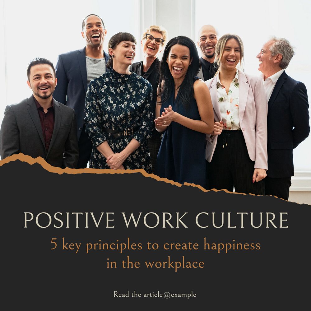 Positive work culture Instagram post template, editable text