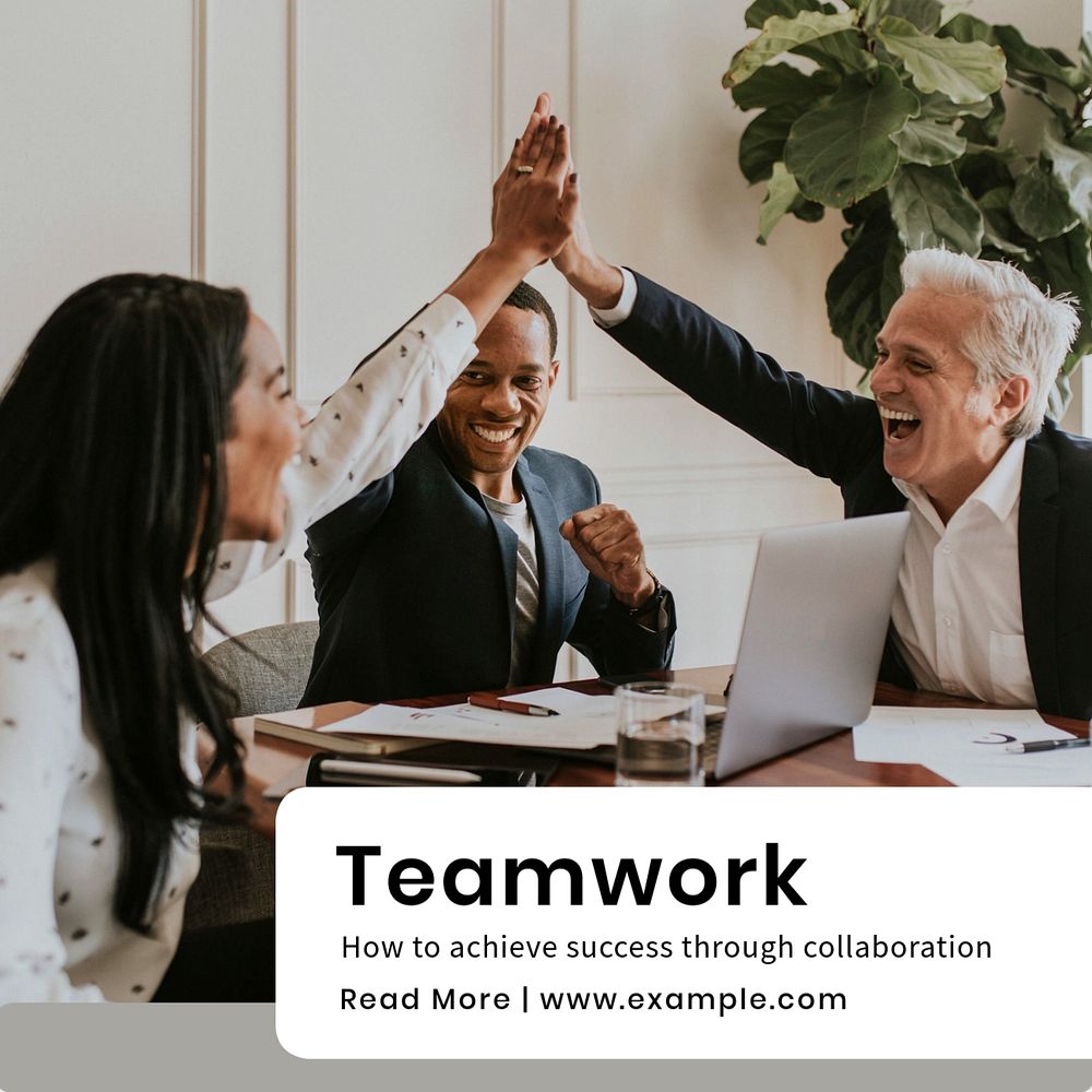 Teamwork Instagram post template, editable text