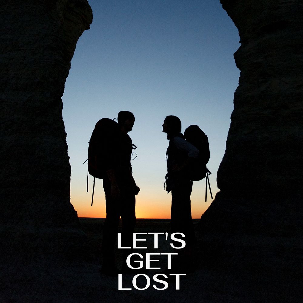 Let's get lost Instagram post template, editable text