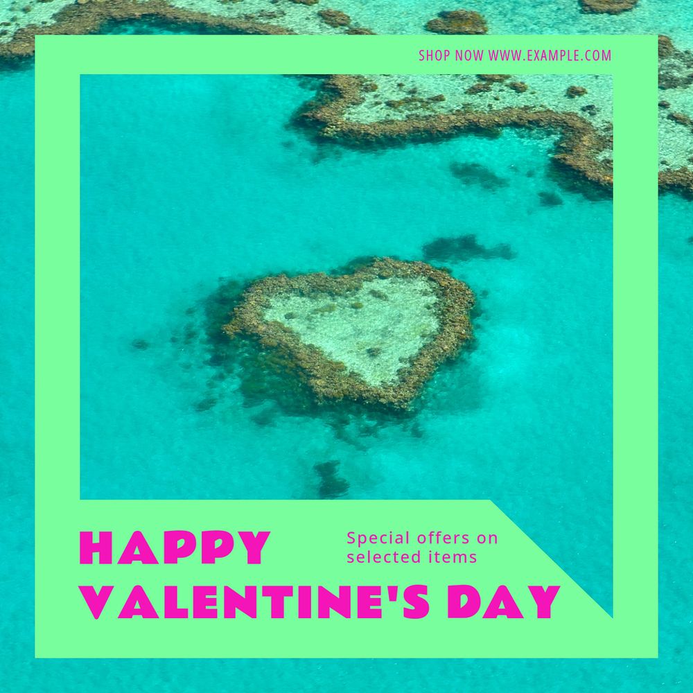 Valentine's day sale Instagram post template, editable text