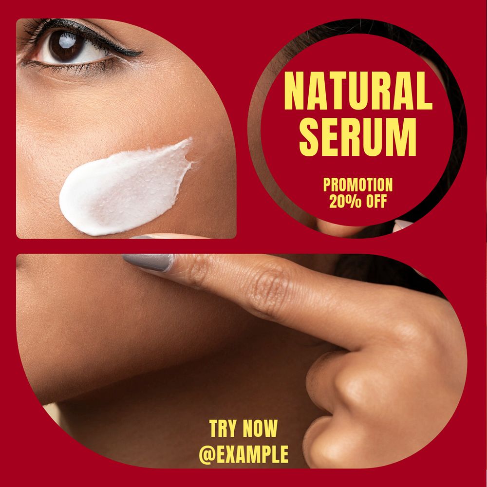 Natural serum Instagram post template, editable text