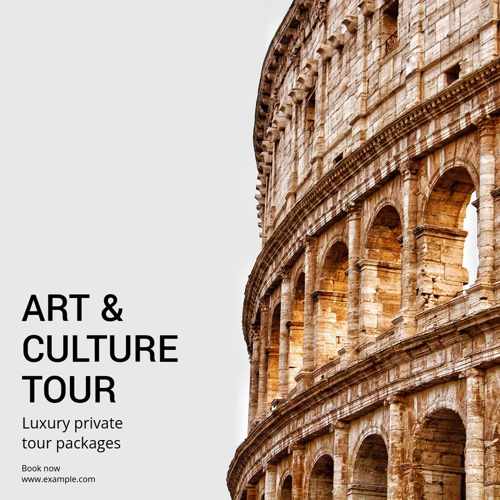 Art & culture tour Instagram post template, editable text