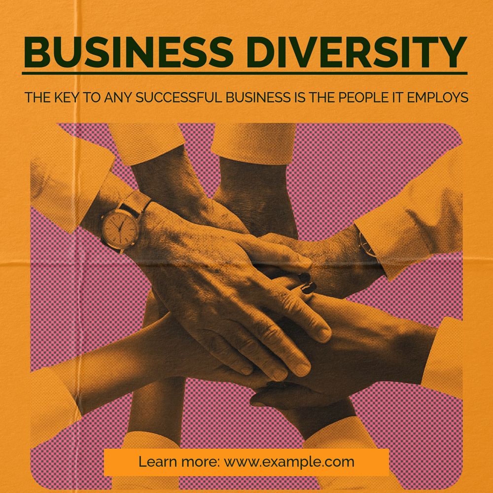 Business diversity Instagram post template, editable text