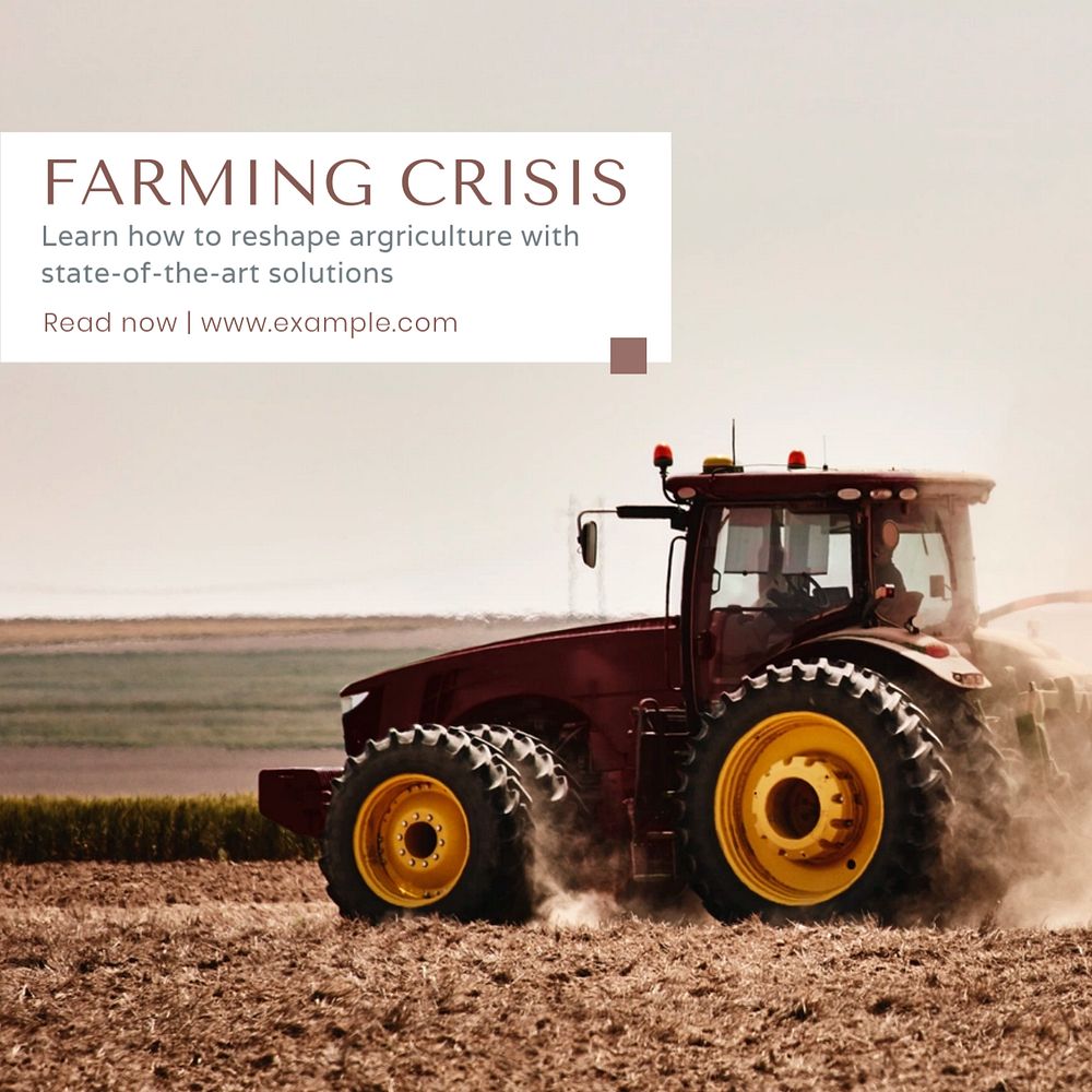 Farming crisis Instagram post template, editable text