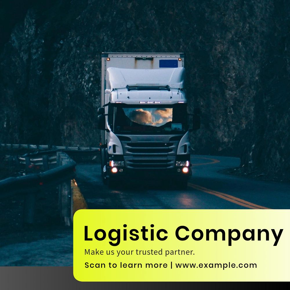 Logistic Instagram post template, editable text