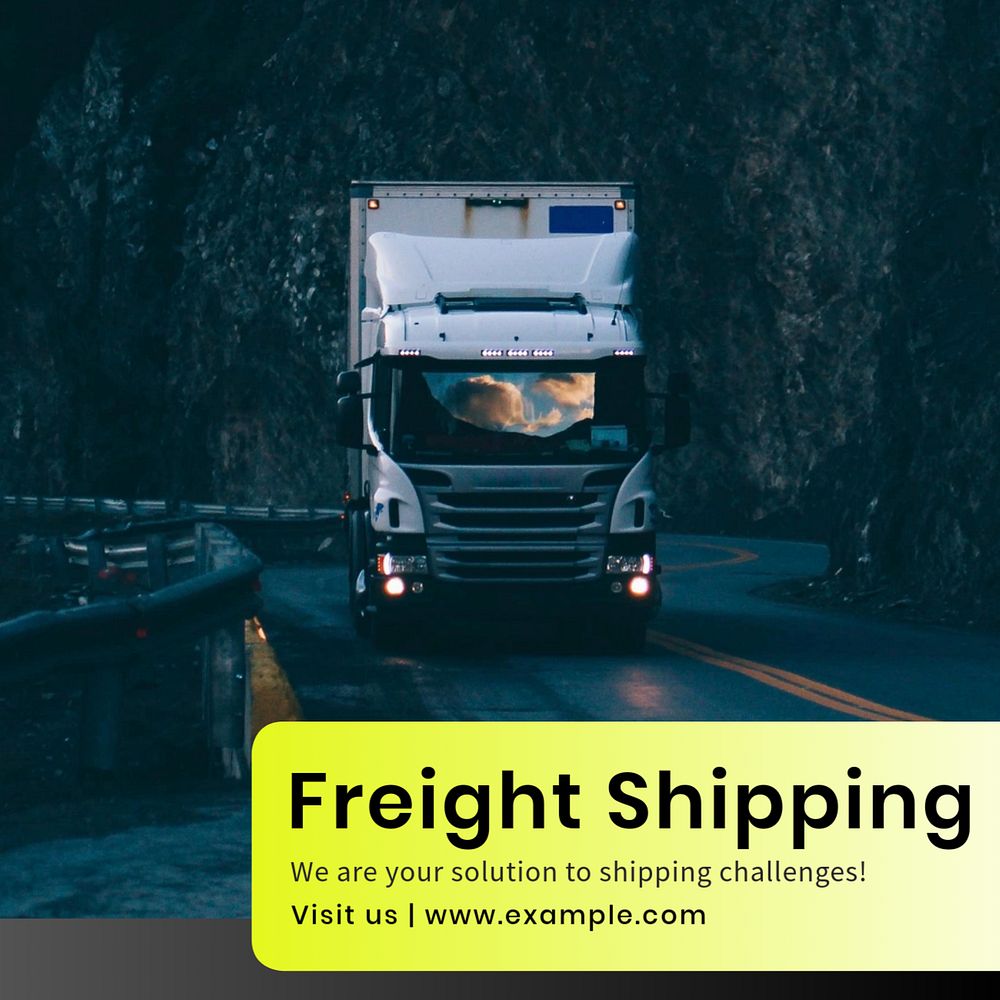 Freight shipping Instagram post template, editable text