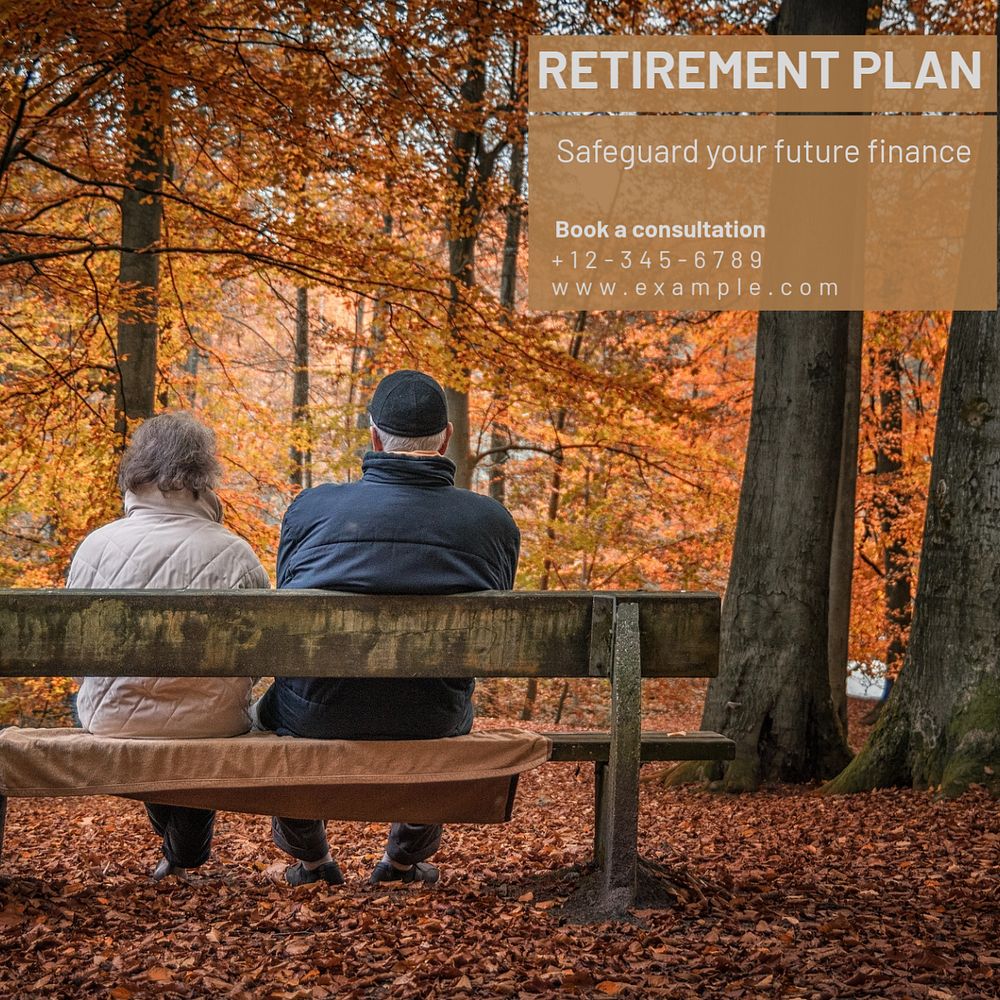 Retirement plan Instagram post template, editable text