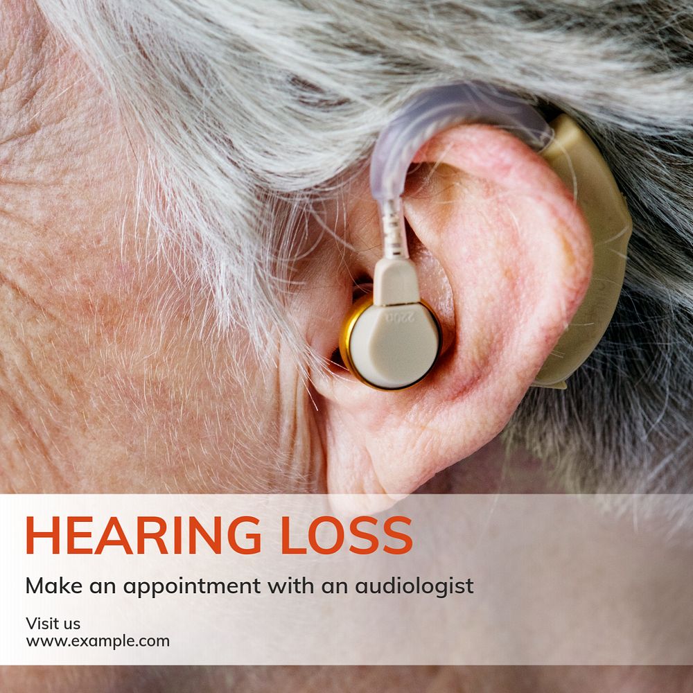 Hearing loss Instagram post template, editable text