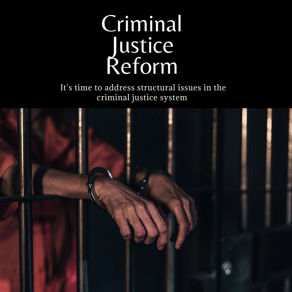 criminal justice reform Instagram post template, editable text