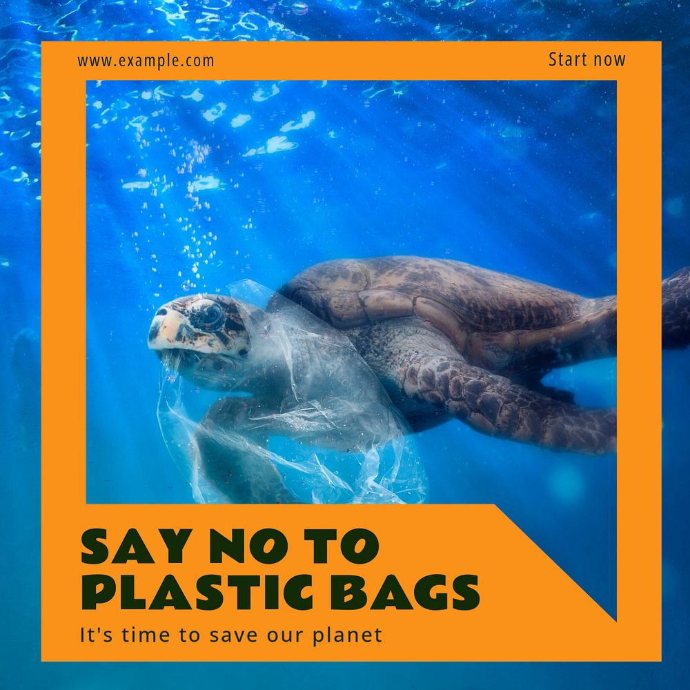 Plastic bags Instagram post template, editable text