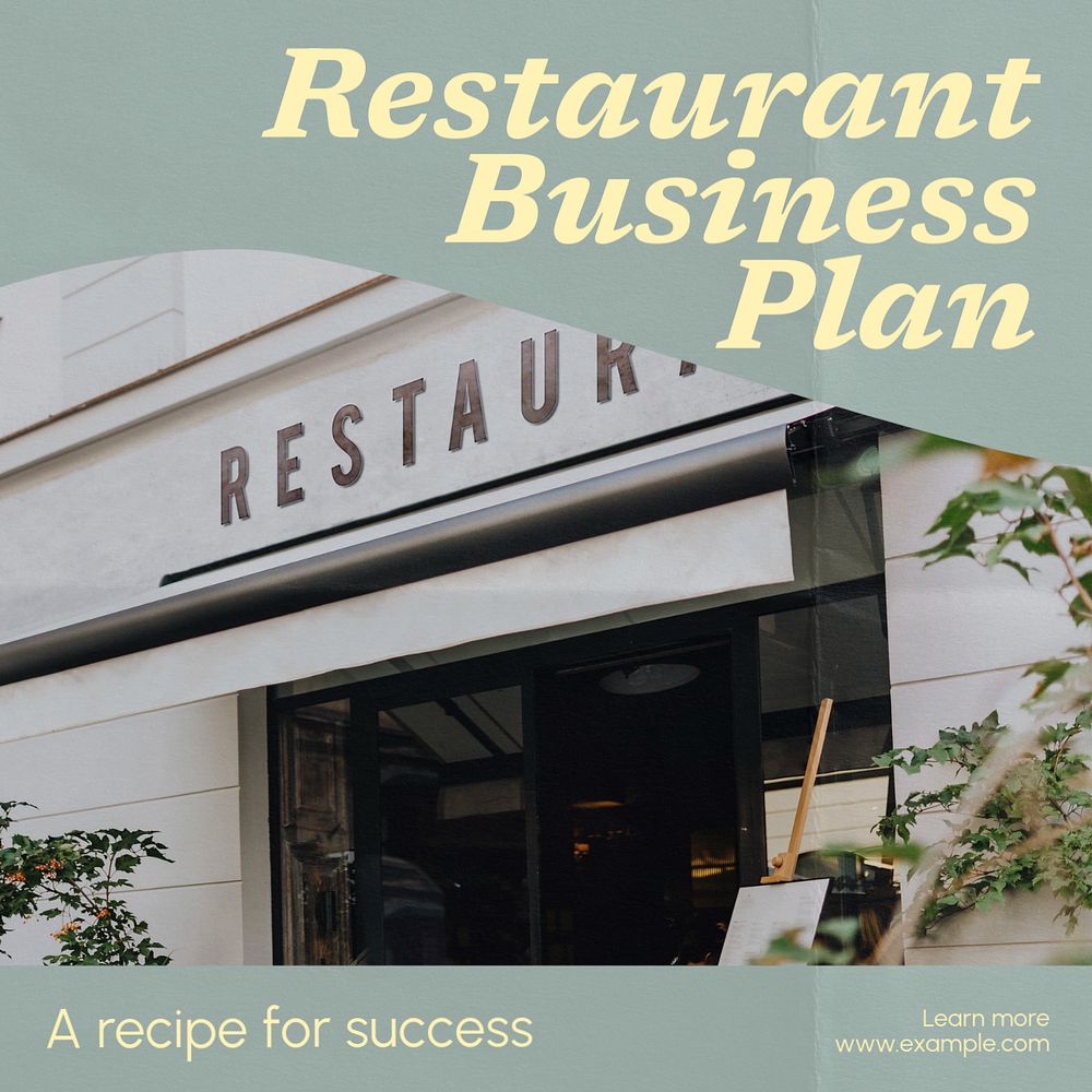 Restaurant business plan Instagram post template, editable text