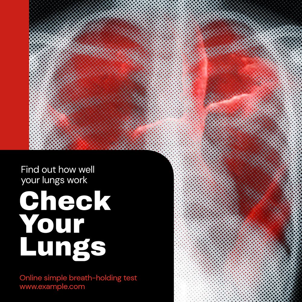 Lungs check-up Instagram post template, editable text