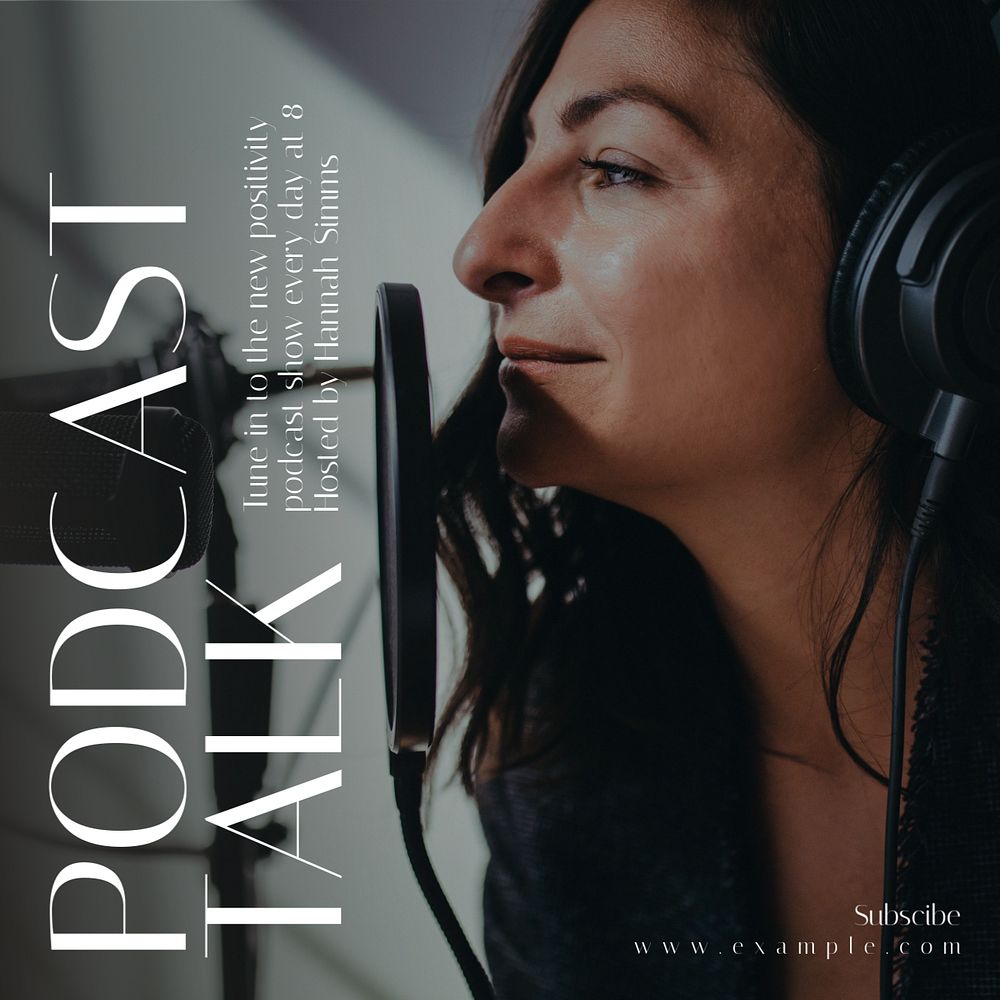 Podcast talk Instagram post template, editable text