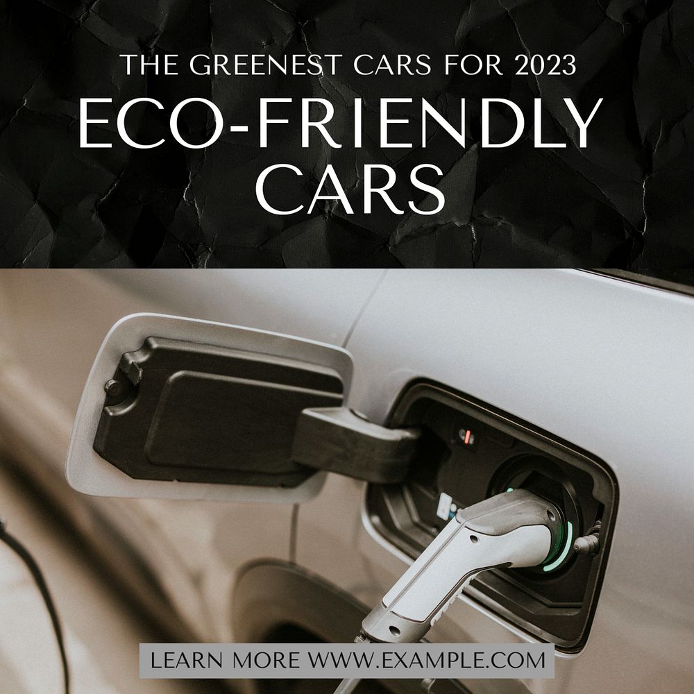 Eco-friendly cars Instagram post template, editable text