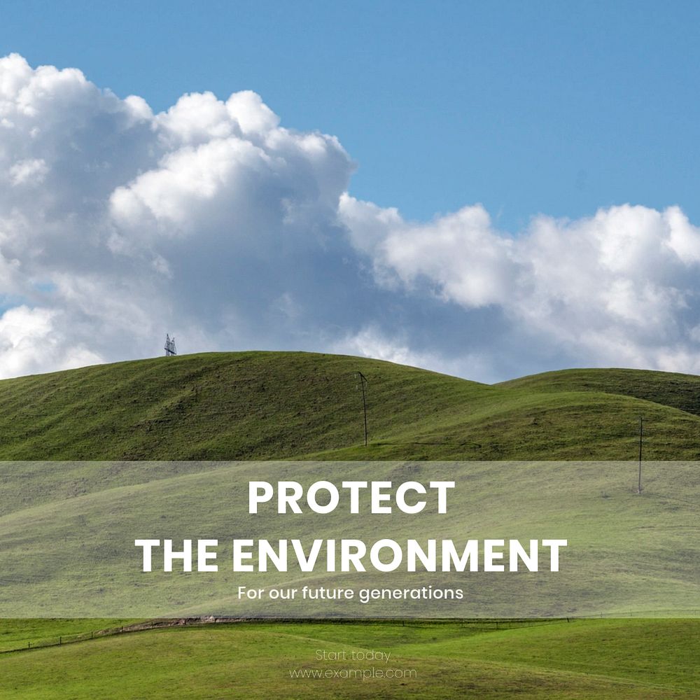 Protect the environment Instagram post template, editable text