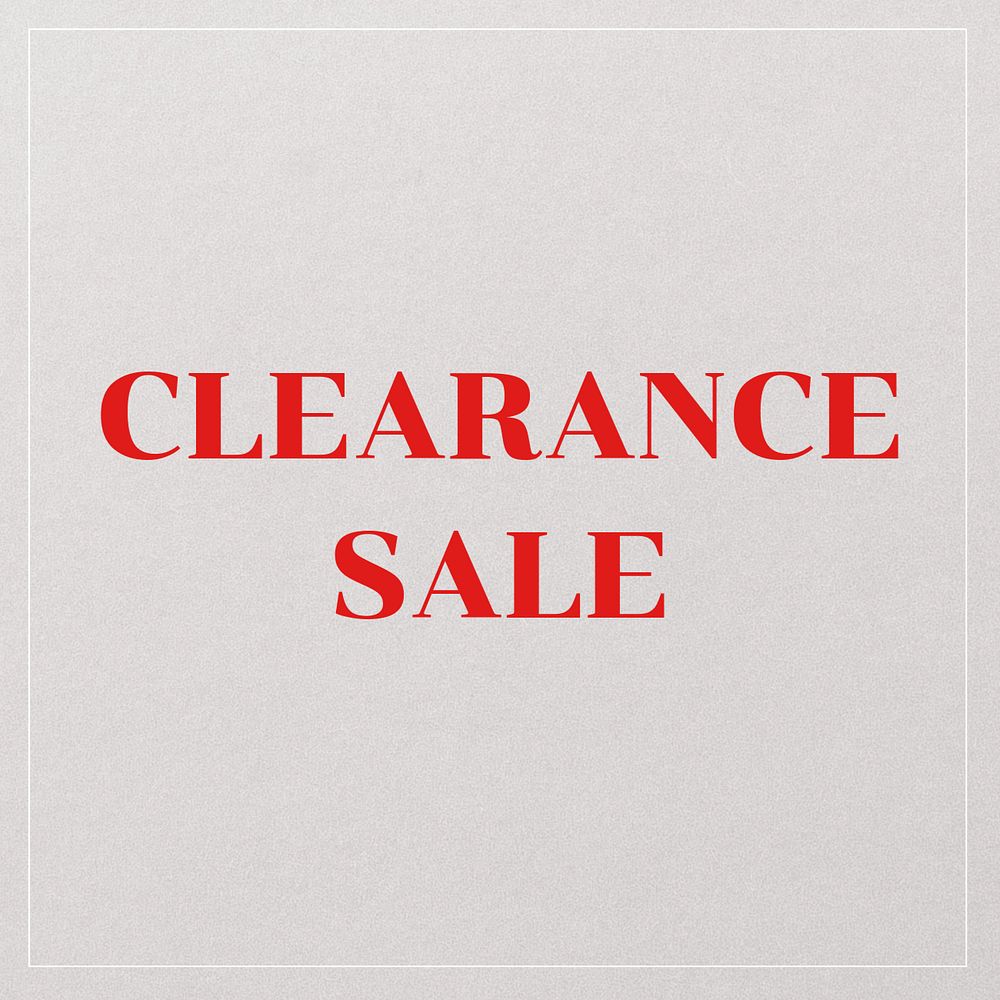 Clearance sale Instagram post template, editable text