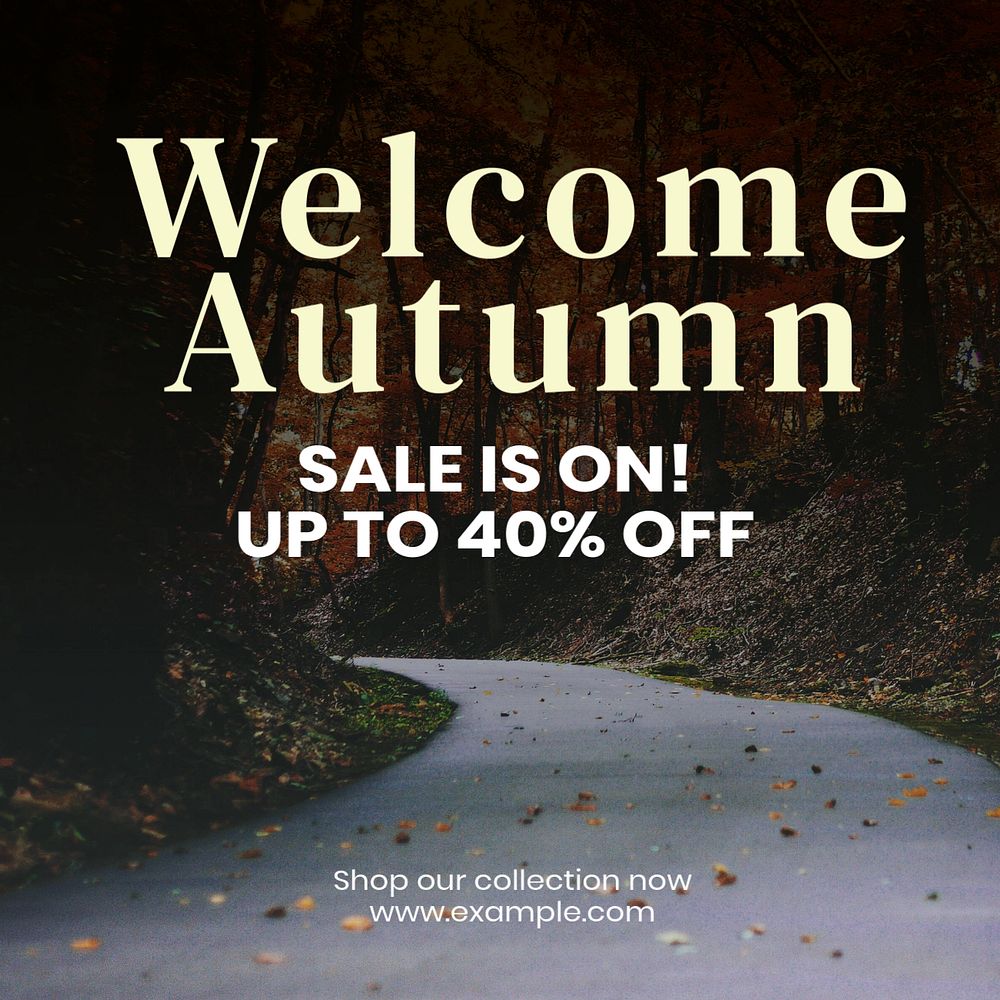 Autumn sale Instagram post template, editable text