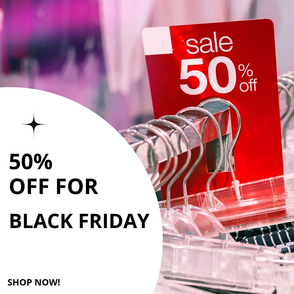 Black Friday Instagram post template, editable text