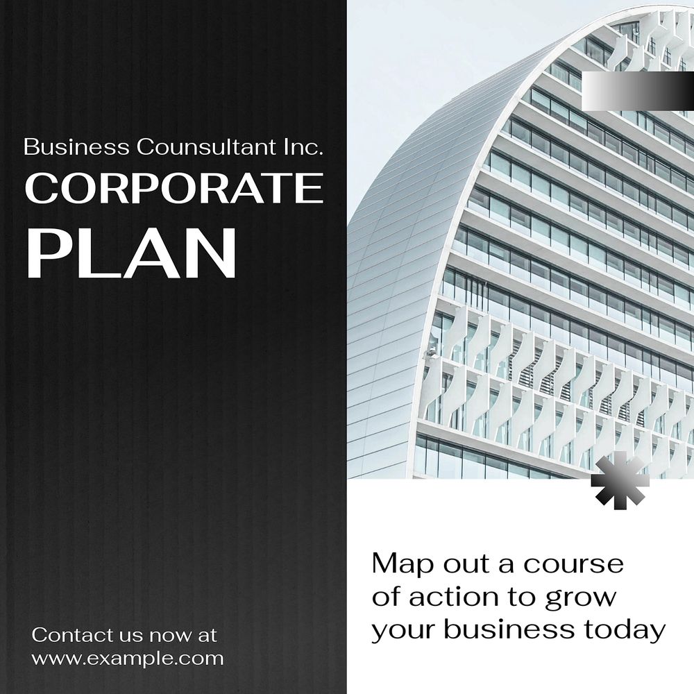 Corporate plan   Instagram post template, editable text